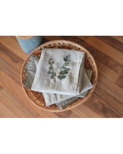 Lot de 6 Serviettes Brodées